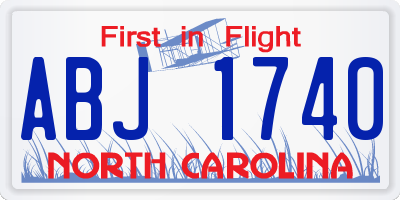 NC license plate ABJ1740