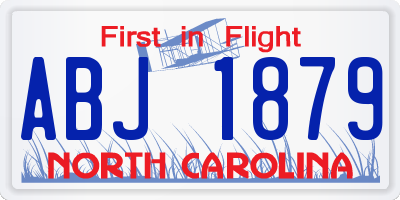 NC license plate ABJ1879