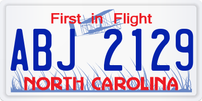 NC license plate ABJ2129