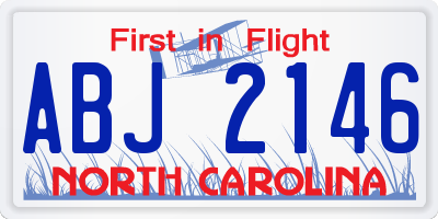 NC license plate ABJ2146