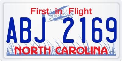 NC license plate ABJ2169