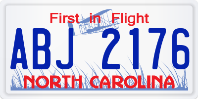 NC license plate ABJ2176