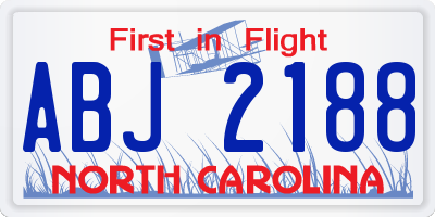 NC license plate ABJ2188