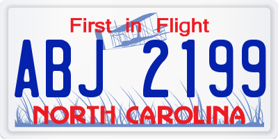 NC license plate ABJ2199