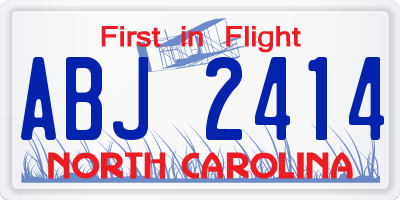 NC license plate ABJ2414