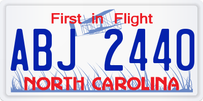 NC license plate ABJ2440