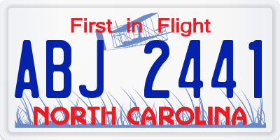 NC license plate ABJ2441