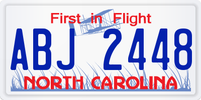 NC license plate ABJ2448