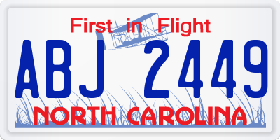 NC license plate ABJ2449