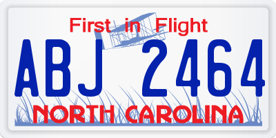 NC license plate ABJ2464