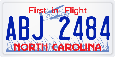 NC license plate ABJ2484