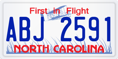 NC license plate ABJ2591