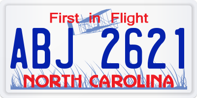 NC license plate ABJ2621