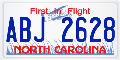 NC license plate ABJ2628