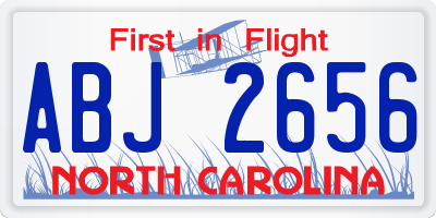 NC license plate ABJ2656