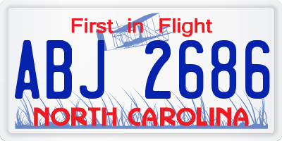 NC license plate ABJ2686