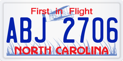 NC license plate ABJ2706