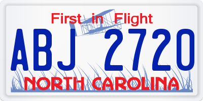 NC license plate ABJ2720