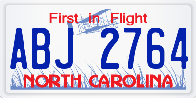 NC license plate ABJ2764