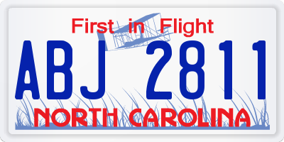 NC license plate ABJ2811