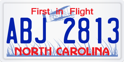 NC license plate ABJ2813