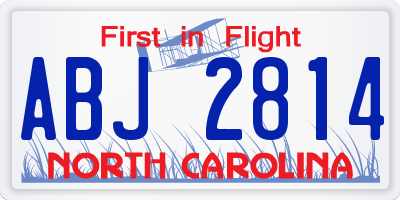 NC license plate ABJ2814
