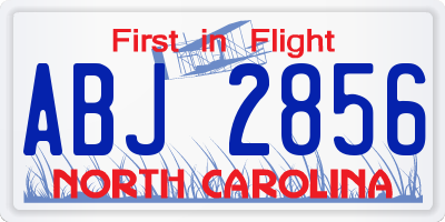 NC license plate ABJ2856