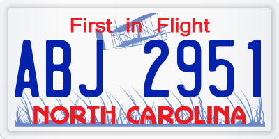 NC license plate ABJ2951