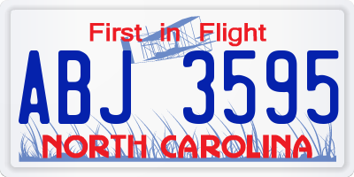 NC license plate ABJ3595