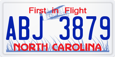 NC license plate ABJ3879