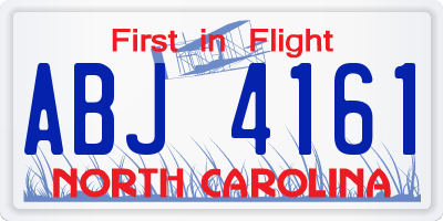 NC license plate ABJ4161