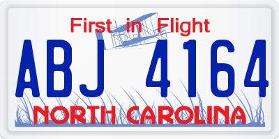 NC license plate ABJ4164