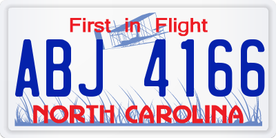 NC license plate ABJ4166