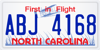 NC license plate ABJ4168
