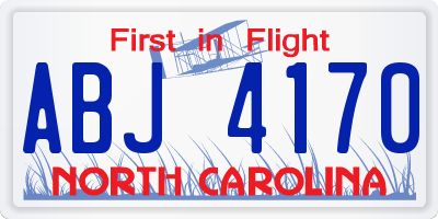 NC license plate ABJ4170
