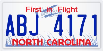 NC license plate ABJ4171
