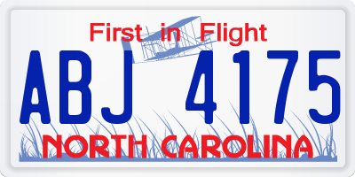 NC license plate ABJ4175