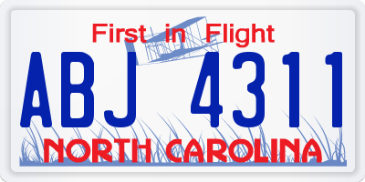 NC license plate ABJ4311