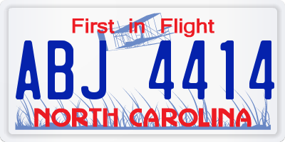 NC license plate ABJ4414