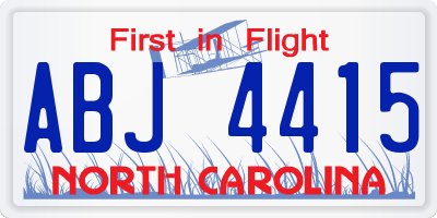 NC license plate ABJ4415