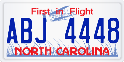 NC license plate ABJ4448