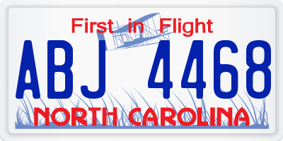 NC license plate ABJ4468