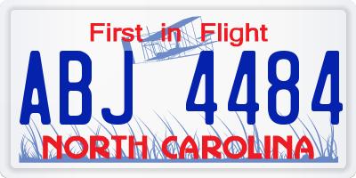NC license plate ABJ4484