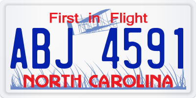 NC license plate ABJ4591