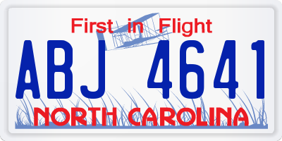 NC license plate ABJ4641