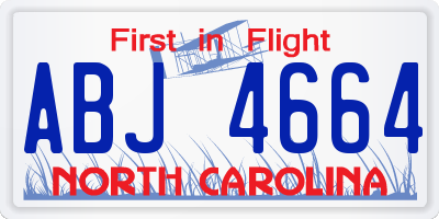 NC license plate ABJ4664