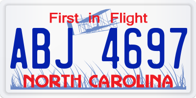 NC license plate ABJ4697