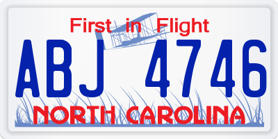 NC license plate ABJ4746