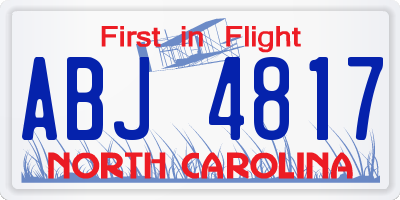NC license plate ABJ4817