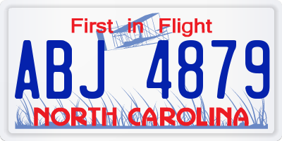 NC license plate ABJ4879